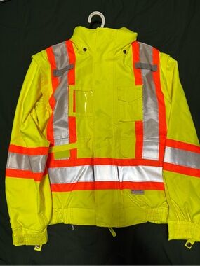 High-Visibility Safety Jacket with Reflective Striping